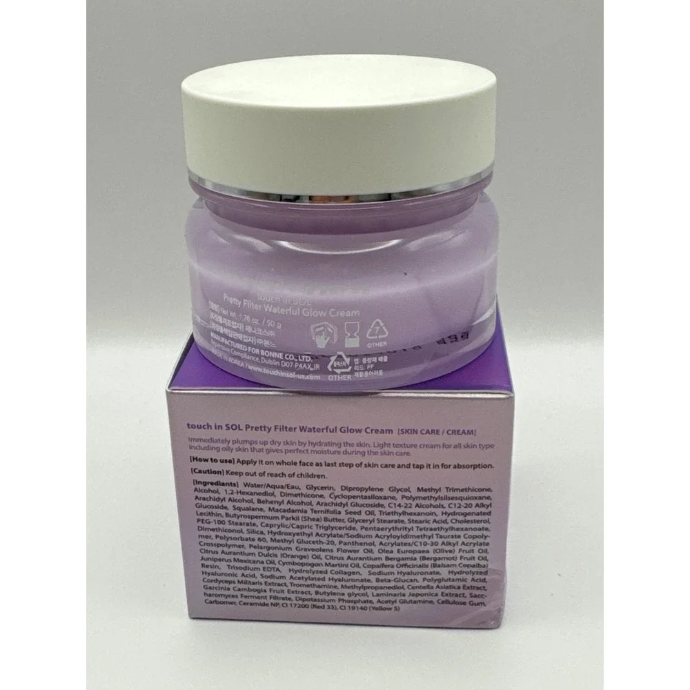 Touch In Sol Pretty Filter Waterful Glow Cream Hydrating‎ Skin 1.76oz 50g BNIB